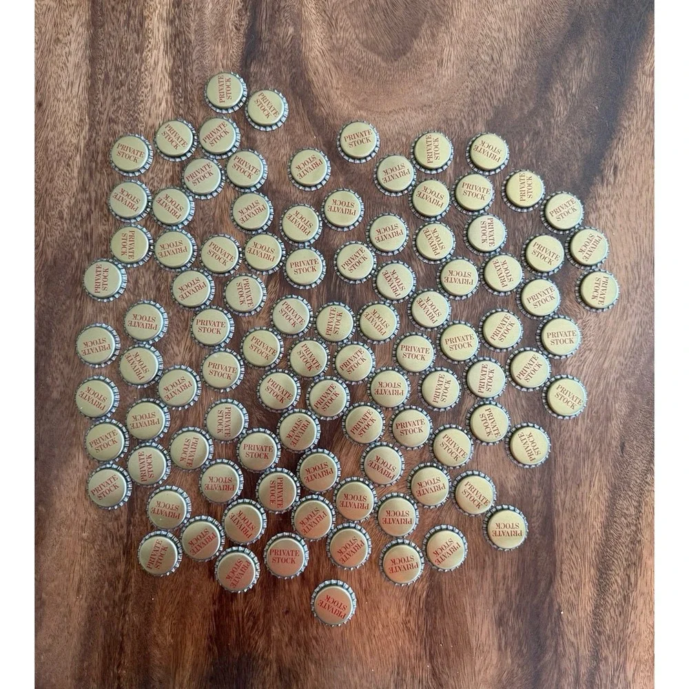 98 PRIVATE STOCK GOLD BOTTLE CAPS, FLORIDA PLASTIC LINED QUIZ PUZZLES